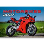 Koledar Motorji 2027 – atraktivni motorji, športni motorji in čudoviti motociklistični motivi v koledarju z motorji.