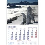 Koledar z gorami Slovenije 2027 – zasneženi gorski vrhovi, zimska narava in čarobne lepote gora Slovenije.