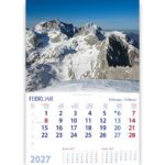 Koledar Slovenske gore 2027 – mogočne gore Slovenije v zimski pokrajini in čarobna gorska narava.