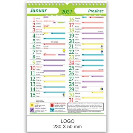 setveni koledar, setveni koledar 2027, setveni koledarji 2027, setveni koledarji po Mariji Thun, koledar po mariji Thun
