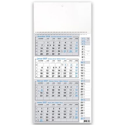 ŠTIRIMESEČNI KOLEDAR S PLANERJEM, STENSKI KOLEDAR S PLANERJEM 2027, KOLEDAR S PLANERJEM 2027