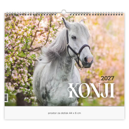 Koledar Konji 2027, Konji 2027, Stenski koledar Konji 2027