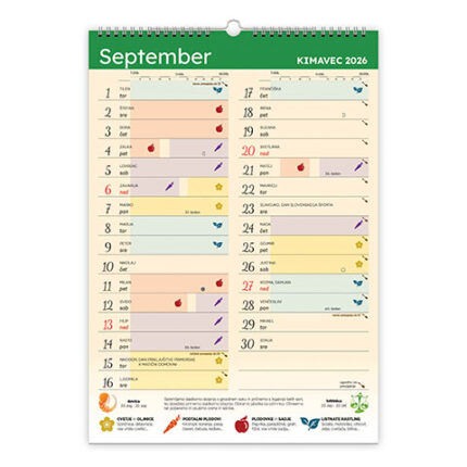 Setveni koledar 2026 – priporočila za vrtnarje in ljubitelje biodinamičnega kmetovanja.