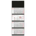 Štiridelni špiralni koledar 2026 – štiridelni koledarji z barvnimi pregledi, ki olajšajo organizacijo mesečnih obveznosti.