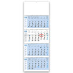 Štiridelni špiralni koledar 2026 – štiridelni barvni koledar za boljšo preglednost in organizacijo časa.