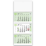 Tridelni špiralni koledar poslovni 2026 – Estetsko oblikovani tridelni špiralni koledarji 2026 z dobro berljivimi številkami, praktičen tridelni poslovni koledar.