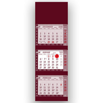 Tridelni špiralni koledar poslovni 2026 – Estetski poslovni koledar v tridelni izvedbi, kakovostni špiralni koledarji 2026.