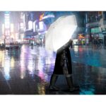 Kakovosten odsevni dežnik Reflect, praktičen dežnik z avtomatskim odpiranjem in penastim ročajem.