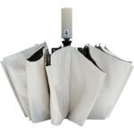 Zložljivi dežnik Mulan – eleganten dežnik s PVC ročajem in priročnim avtomatskim odpiranjem.