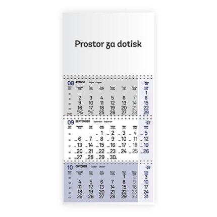 TRIDELNI ŠPIRALNI KOLEDAR POSLOVNI 2027 - ET (več barv)